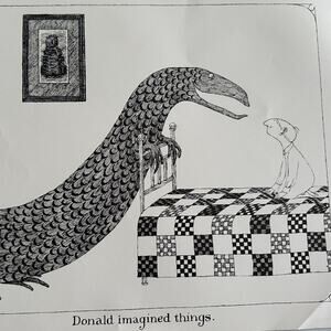 Edward Gorey Donald imagined things Art Print 16x11 Illustration ~ 260217-WH 776